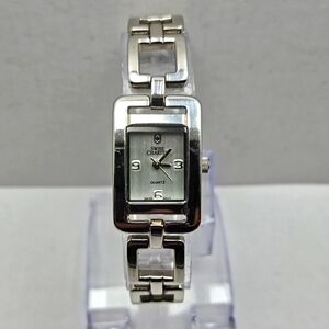 Womens Vintage Swiss Charter Silver Tone Tank Bracelet Watch 68-143 New Battery